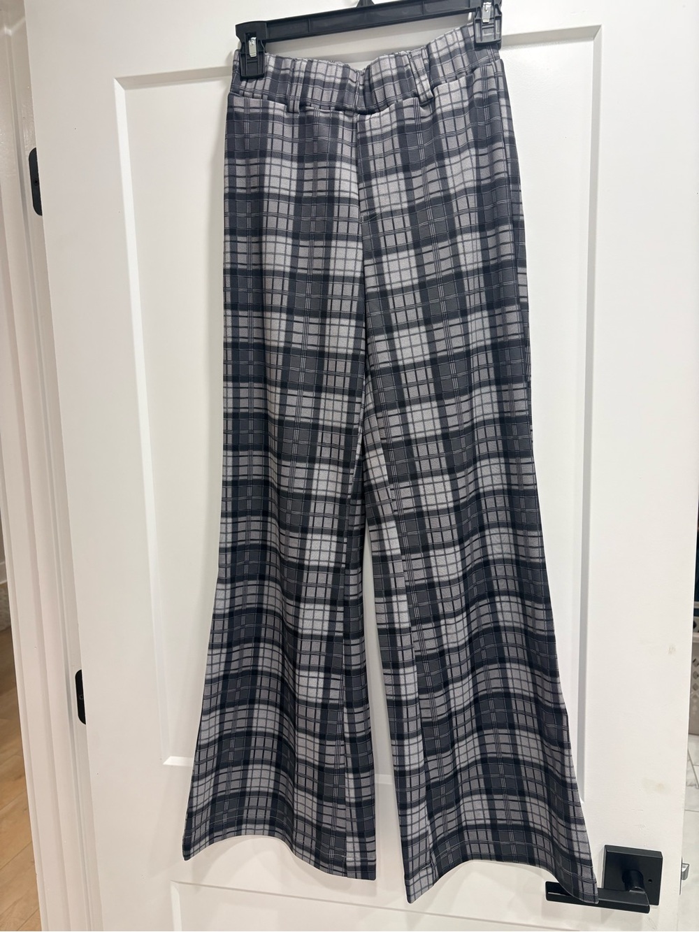 HALARA Gray Plaid Wide-Leg Trousers